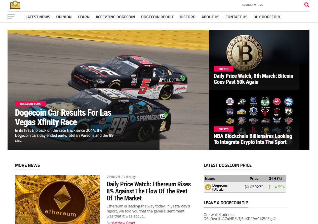 Read more about the article Dogecoin News Hub – Custom Site Design